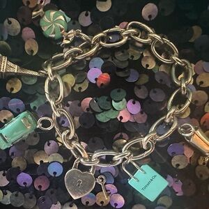 Tiffany & Co. Silver Italy 925 Oval Link Charm Bracelet